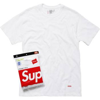 Supreme Hanes® Tagless Tees (3 Pack) Accessoires Weiß | CH192BC