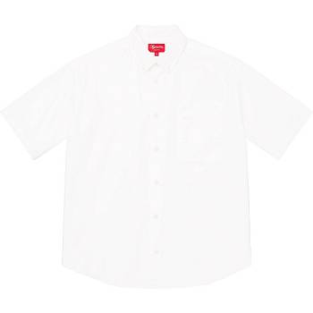 Supreme Loose Fit S/S Oxford Hemd Weiß | CH383UT
