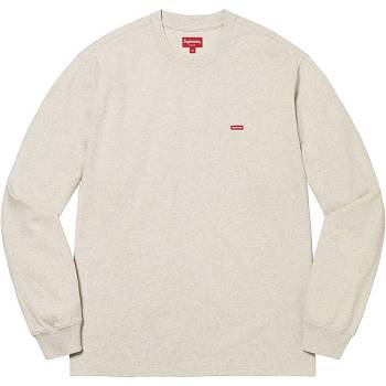Supreme Small Box L/S Tee Pullover Beige | CH343LH