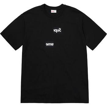 Supreme x CDG Split Box Logo T-shirts Schwarz | CH194MA
